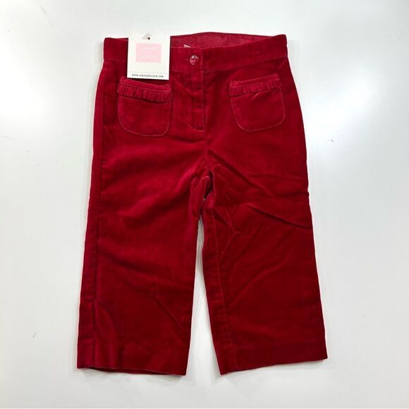 Janie & Jack 12-18M Red Velour Pants Baby Unisex Christmas Valentine Holiday - Picture 1 of 4